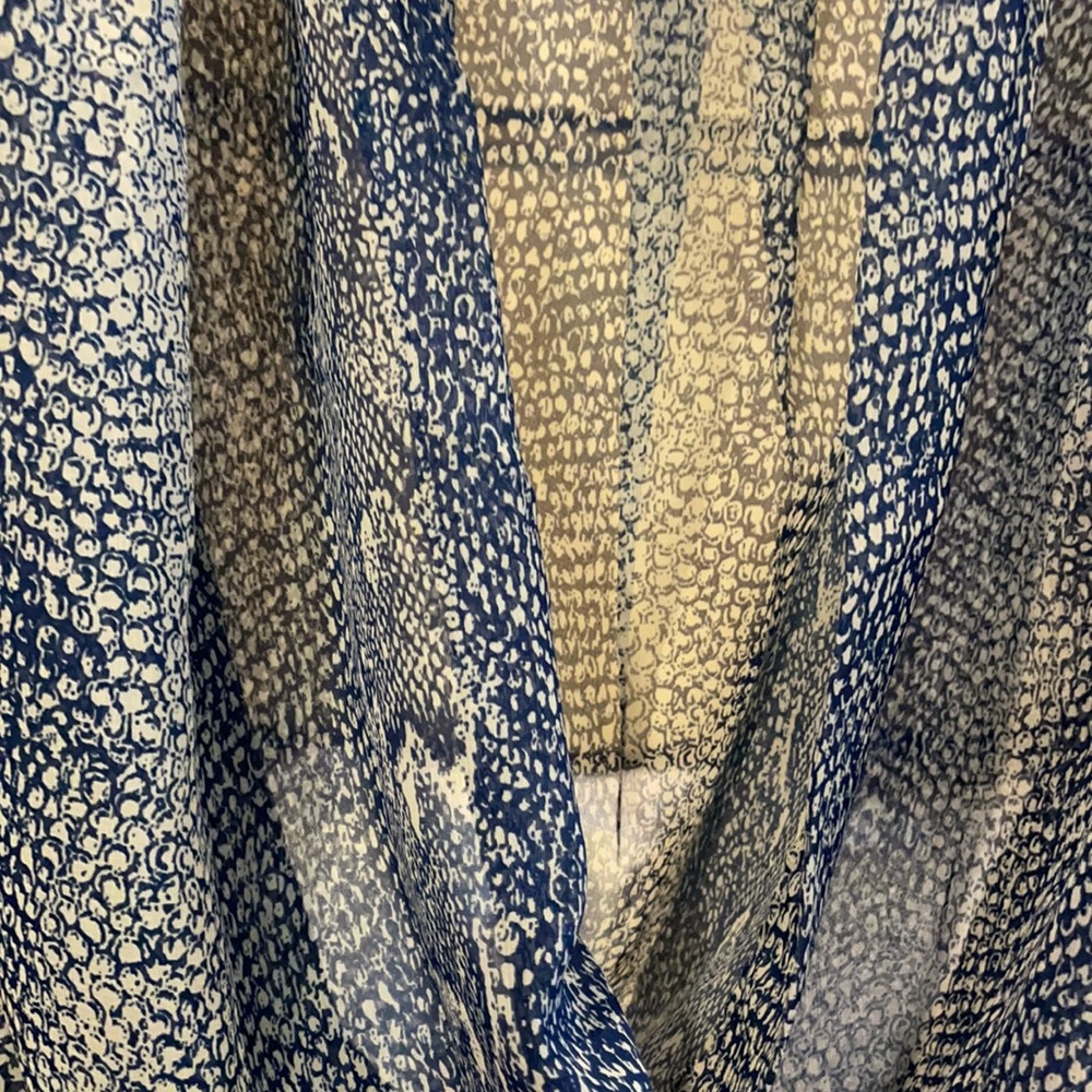 Sheer and Drapey Blue Python Top - Picture 2 of 3